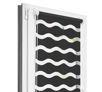 Estika Estor Enrollable Ondulado Klemmfix sin taladrar - 65 cm x 120 cm - Grafito - Estor dúo día y Noche, protección Solar y privacidad