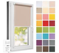 Estika Estor Enrollable sin taladrar - 50 cm x 120 cm - Salmón Pastel - instalación con Abrazaderas, Estor para Ventanas de Interior, mampara de privacidad para Ventanas y Puertas de balcón