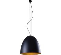 Estilizada Lámpara Colgante Ornella 5 Flmg Negro Oro Metal Redondo Mesa Desván