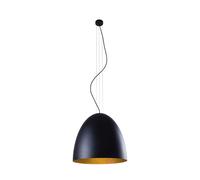 Estilizada Lámpara Colgante Ornella 5 Flmg Negro Oro Metal Redondo Mesa Desván