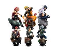 (Estilo 1 bolsa opp) 6 unids/set ajedrez Naruto Sakura figuras de acción Uchiha Gaara Kakashi modelo PVC figuras