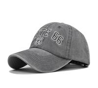 (Estilo 2-gris) Gorra con letras bordadas ROUTE 66 Primavera Otoño Marca Snapback Moda Algodón Desgastado