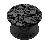 Estilo 90s Gris Negro Cráneos Tatuaje Tradicional Americano PopSockets PopGrip Adhesivo