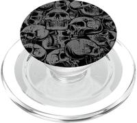 Estilo 90s Gris Negro Cráneos Tatuaje Tradicional Americano PopSockets PopGrip para MagSafe