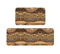 Estilo africano patchwork impresión esteras de cocina amplia para piso cocina piso Mat 2 Sets cómodo pie Mats hogar