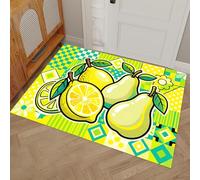 Estilo Anime Felpudo Antideslizante - 60 x 90 cmPera Limón Fresca Trampa de Tierra Felpudo Exterior e Interior para Entrada Limpia - Fácil de Cuidar - Amarillo Brillante