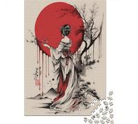 Estilo artístico Tradicional Mujer Japonesa Rompecabezas Puzzle,38x26cm/1000pcsAdulto Juego EduGatoivo Decoración del Hogar