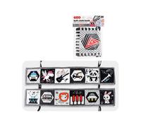 (Estilo B) Libro de tela para bebé con forma cognitiva, juguete colgante de animales, doble cara, colorido, negro