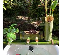 Estilo Bambú natural resistente a la división All Natural-Kit de bomba de fuente de agua de bambú-Jardín Zen de bricolaje interior/exterior Un conjunto completo de adornos de fuente de agua de bambú