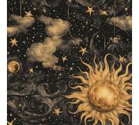 Estilo Bohemio Papel Pintado Autoadhesivo 0.45x5 m Dios del Sol Luna Decorativo Muro Pegatina Impermeable Mate Papel Pared Grueso Fácil Limpiar Wallpaper para Dormitorio Salon Adhesivo Muebles