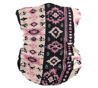Estilo Bohemio Vintage En Negro Y Rosa Polainas De Cuello 26X30Cm Elástico Cuello Bufanda Multifuncional Pañuelo De Cabeza para Ciclismo Motocicleta Correr
