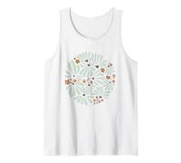 Estilo BOHO Flores Abstractas Margarita Amantes Flor En Un Círculo Camiseta sin Mangas
