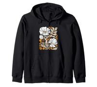Estilo BOHO Flores Vintage Abstracto Amapolas Flor Arte Sudadera con Capucha