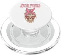 Estilo bordado, Dead Inside But Still Horny, moño de pelo PopSockets PopGrip para MagSafe