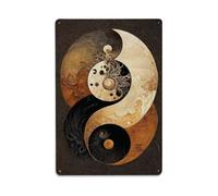 Estilo chino Dragón Phoenix Yin Yang Tai Chi Rectangular Decor Sign Placa De Aluminio Retro, Decoración De Pared Vintage Para Casa, Bar, Garaje Y Granja 30x20cm