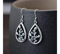 Estilo Chino Eardrop S925 Pendientes de Plata Antiguos en Apuros Pendientes de Plata para Mujeres Tailandesas Moda de Gota de Agua Hueca Pendientes de Plata de Flor Pequeña, LJBLEUSK, el Argent