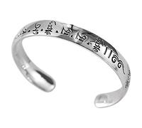 Estilo Chino Vintage S999 S999 Pulsera de Plata Esterlina Hechizo Budista Apertura Pulsera de Plata Esterlina Pulsera de Moda Custom Pulsera de Plata Joyería, LJBLEUSK