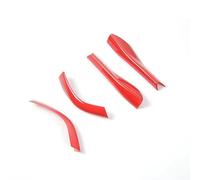 Estilo Coche Espejo Lateral Espejo Retrovisor Cubierta Base Adornos Exterior Kit De Moldeo ABS Para Ford Para Mustang 2015-2023(Red)