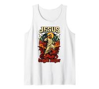 Estilo cómico Jesús Dragon Slayer - Christian Streetwear Camiseta sin Mangas