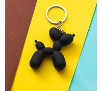 Estilo coreano 3 colores globo perro 1 pieza DIY colgante estéreo llavero de goma suave PVC dibujos animados llavero bonito regalo interior de coche negro
