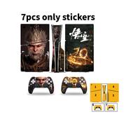 (Estilo D) Pegatinas para consolas de juegos Black Myth Wukong Ps5 Slim, película protectora para el controlador