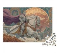 Estilo de Arte Medieval Rompecabezas para Adultos |Caballero en el Viaje del héroe| De Diversión Familiar 1000pcs (75x50cm)