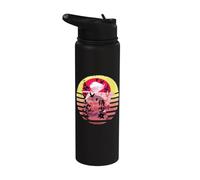 Estilo de arte Samurai japonés Chica Flor de cerezo Bloque Stainless Steel Insulated Water Bottle