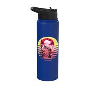 Estilo de arte Samurai japonés Chica Flor de cerezo Bloque Stainless Steel Insulated Water Bottle