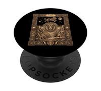 Estilo de Carta del Tarot del símbolo de la astrología del Zodiaco Leo PopSockets PopGrip Adhesivo