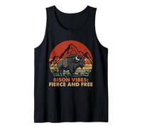Estilo de Cita Gratuita de Bison Vibes Fierce, Buffalo Wildlife y Naturaleza Camiseta sin Mangas