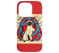 Estilo de cómic de Gato súper siamés Carcasa para iPhone 14 Pro