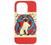 Estilo de cómic de Gato súper siamés Carcasa para iPhone 15 Pro