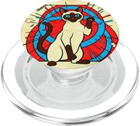 Estilo de cómic de Gato súper siamés PopSockets PopGrip para MagSafe