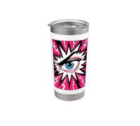 Estilo de cómic Eye Ball Lashes Art Optometry Job Eye Sight Vaso térmico de acero inoxidable de doble pared