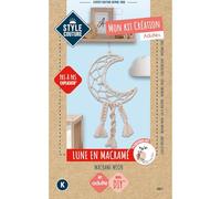 Estilo de costura - Kit Luna de Macramé DIY - Crea una decoración de pared bohemio de 13 x 15,5 cm. Contiene perlas, hilos, aguja y prospectos. Colaboración con Macimille, experta en bricolaje.