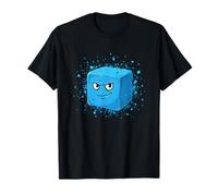 Estilo de Dibujos Animados de Cara de Cubo de Hielo Azul Travieso Camiseta