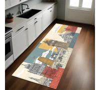 Estilo De Ilustración Alfombras de Cocina Obras maestras arquitectónicas Antideslizante 60 x 180 cm Tapete Resistente al Aceite para Cocina, Baño y Sala de Estar