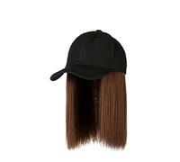 Estilo de pelo Gorro de béisbol largo ajustable peluca de pelo con pelo fijo 1920 sombrero hombre, c, Talla única