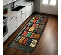 Estilo De Pintura Al Óleo Felpudo Pasillo 40 x 120 cm Armario de Equipaje Retro Antideslizante Alfombra de Corredor Suave para Cocina, Entrada y Decoración del Hogar