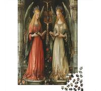Estilo de Pintura al óleo Rompecabezas para Adultos |Dos diosas en la Iglesia| De Diversión Familiar 38x26cm/1000pcs