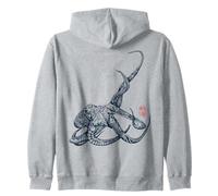 Estilo de Tatuaje de Pulpo con Motivos Florales Sudadera con Capucha