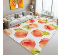 Estilo Decorativo melocotón Fondo Blanco Alfombras para Sala de Estar 50 x 80 cm, Alfombra Antideslizante Lavable de Pelo Corto, Suave y Duradera para Sala Dormitorio y Oficina Multicolor