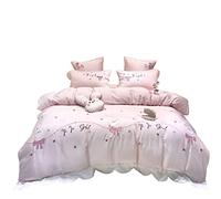 Estilo Dibujos Animados Primavera y Verano Tencel Cute Bun-Bun Cover Silky Bedding (Color: Tamaño del (Traje de 6 Piezas 2m)
