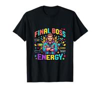 Estilo Energy Pixel de Final Boss para Jugadores Retro Camiseta