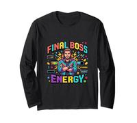 Estilo Energy Pixel de Final Boss para Jugadores Retro Manga Larga
