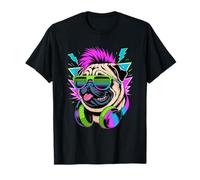 Estilo Era Punk Pug Gafas de Sol Pugs Chinos Camiseta