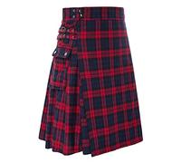 Estilo escocés Faldas a cuadros para hombres Taille tradicional Tartan irlandés Vintage Edad Media Falda escocesa Tartan Kilt Individualidad Vintage Gótico Moda Kendo Kilt, Wein, XL