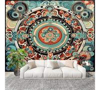 Estilo éTnico Abstracto Patrones ArtíSticos Fotomurales 350x256 cm Papel Pintado Tejido No Tejido Fotomural Multicolor Efecto 3D Papel Tapiz Decorativos para Dormitorio Salón TV Pared Murales Póster