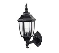 Estilo Europeo Black Simple Outdoor Wall Lantern PC Anti-UV Body Body Mall Donce Transparent Acrílico Lámpara de Pared Lámpara de Pared de Pared.