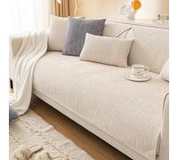 Estilo Europeo Tejido de Chenilla Funda Protectora Antideslizante para sofás Funda de cojín de Asiento Alfombrilla de sofá de Color sólido Tejido Lavable a máquina 2 plazas/3 plazas/4 plazas (Color :